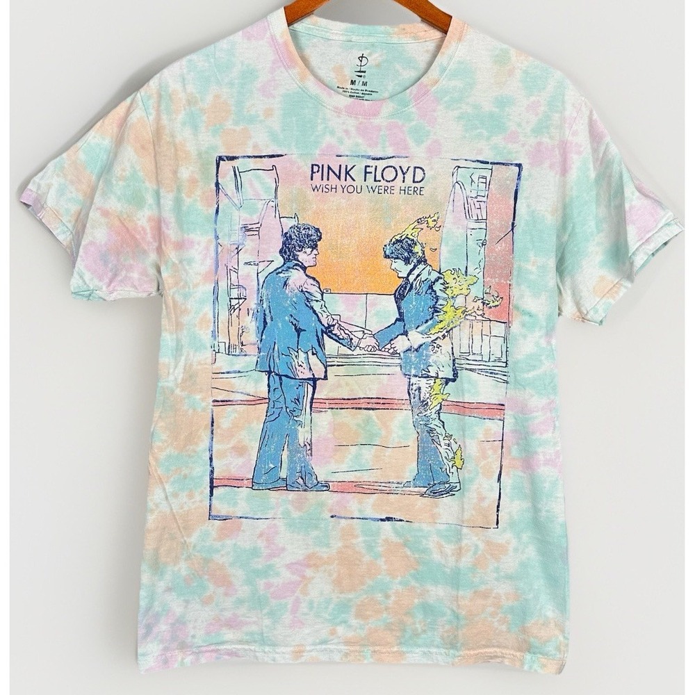 Pink Floyd Wish You Were Here Tee *Men M* Pastel Tie Dye Graphic Band Shirt 2018